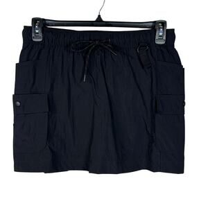 AVIA Medium (8-10) Cargo Hike Skort Pockets Short Quick-Dry Pull-On Black Soot